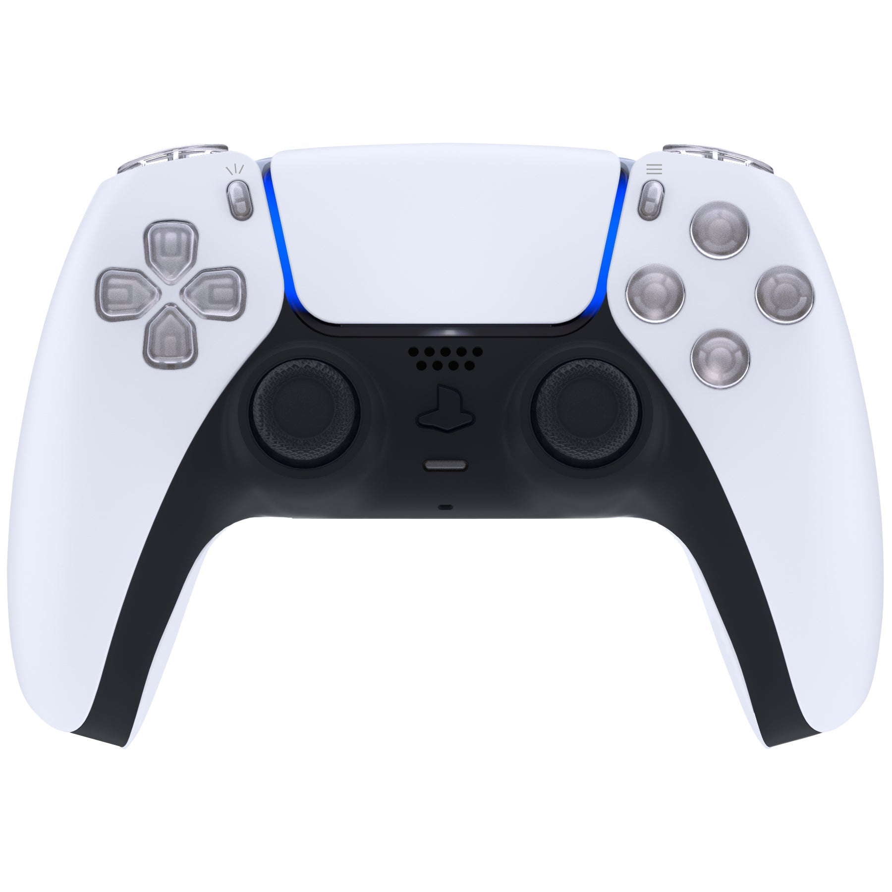 eXtremeRate Replacement Full Set Buttons Compatible with PS5 Controller BDM-030/040/050/060 - Clear eXtremeRate
