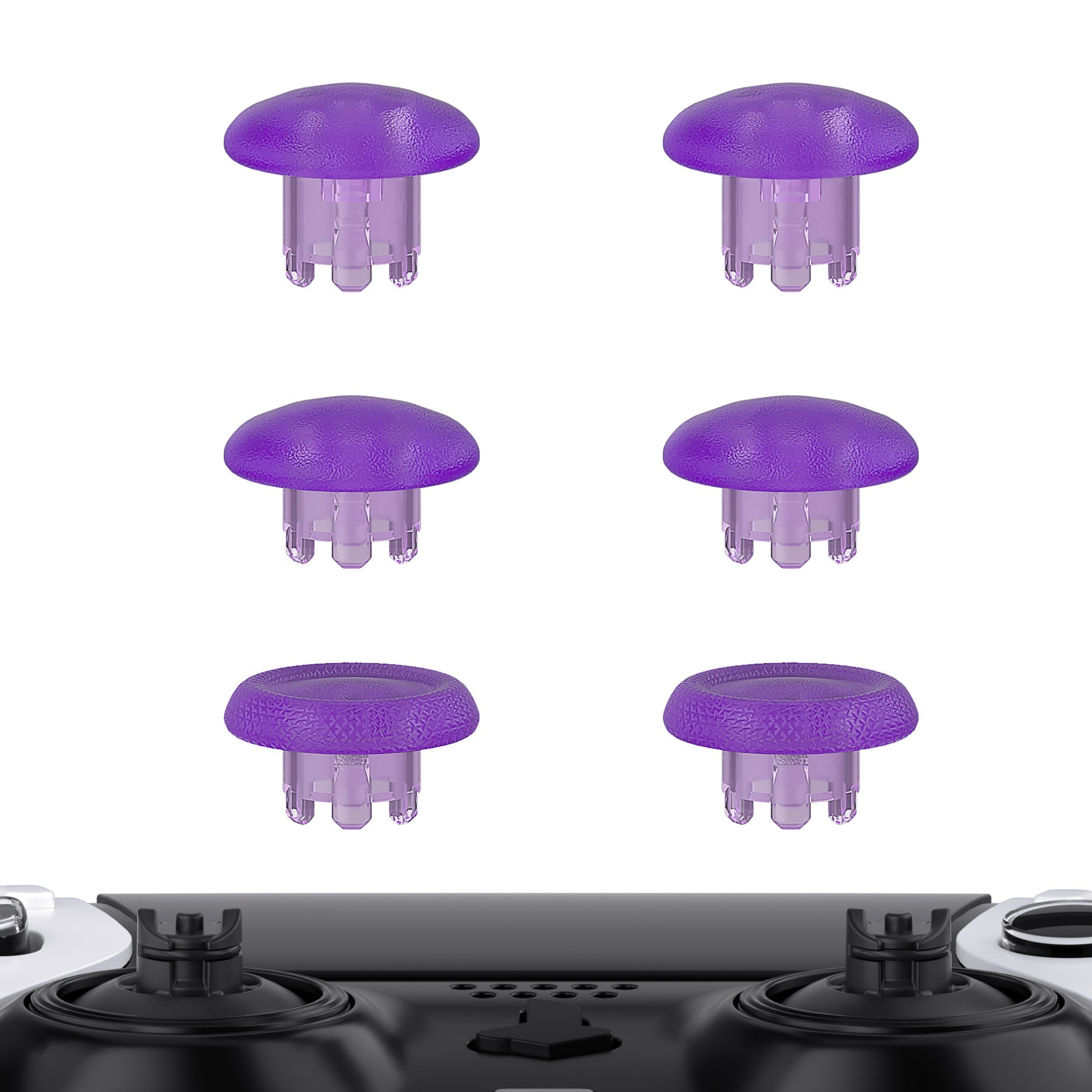 eXtremeRate Replacement Swappable Thumbsticks for PS5 Edge Controller - Clear Atomic Purple eXtremeRate