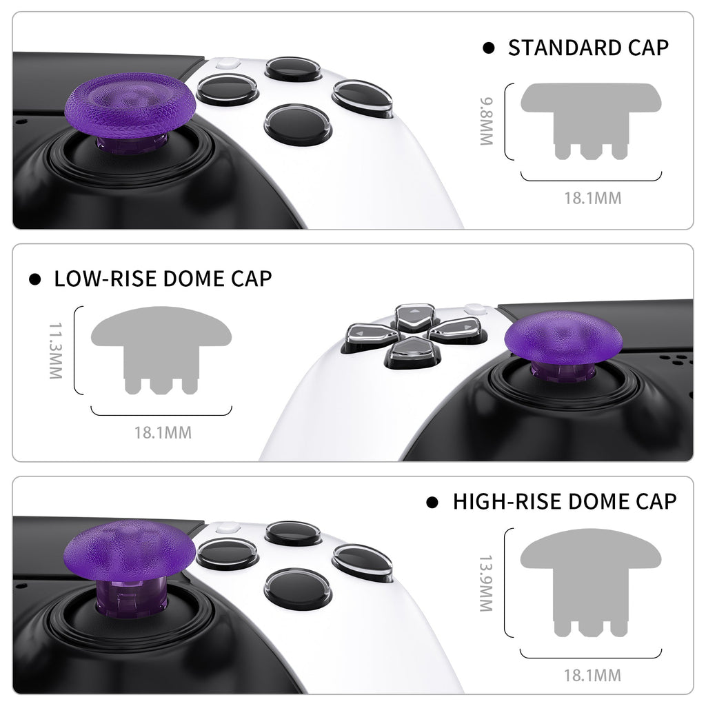 eXtremeRate Replacement Swappable Thumbsticks for PS5 Edge Controller - Clear Atomic Purple eXtremeRate