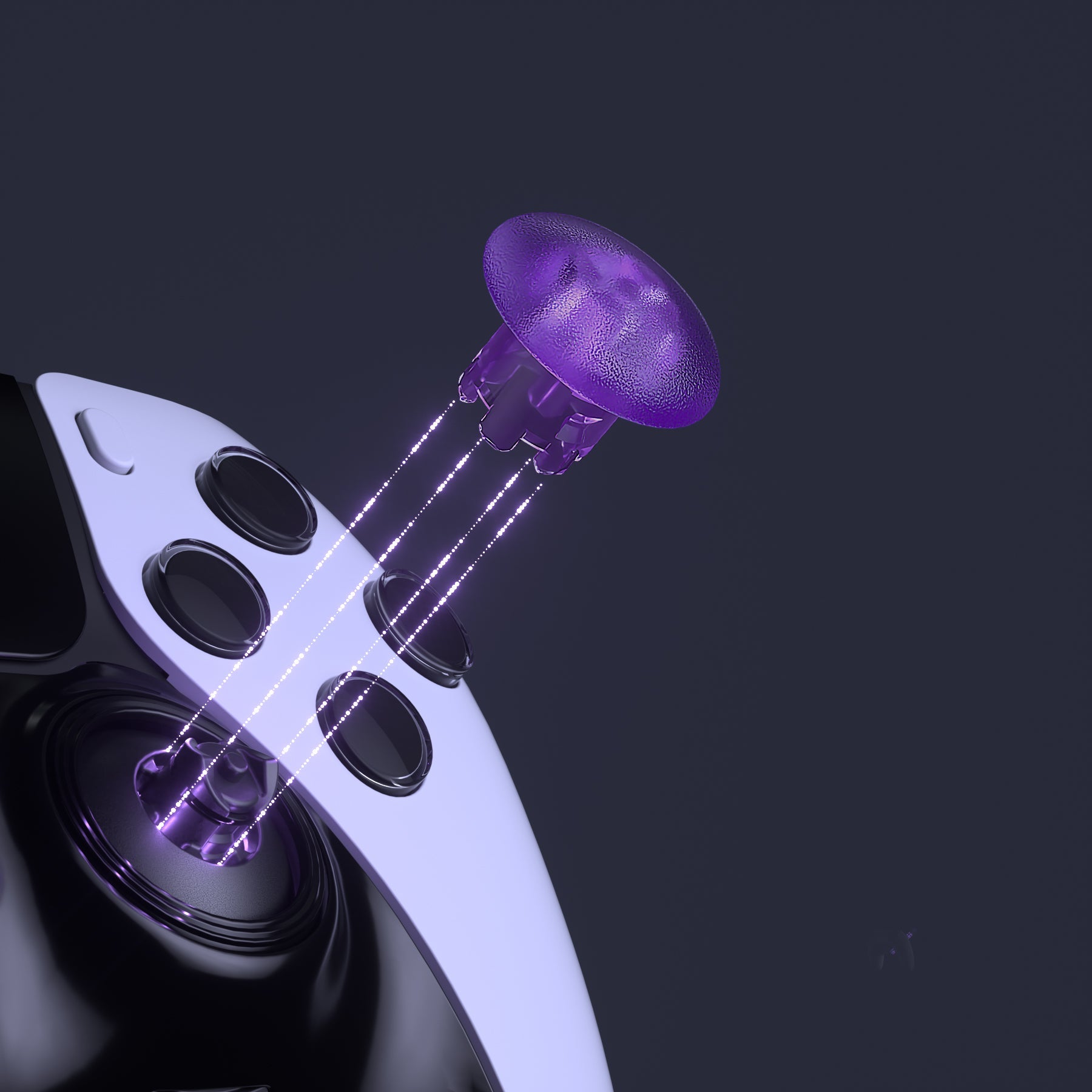 eXtremeRate Replacement Swappable Thumbsticks for PS5 Edge Controller - Clear Atomic Purple eXtremeRate