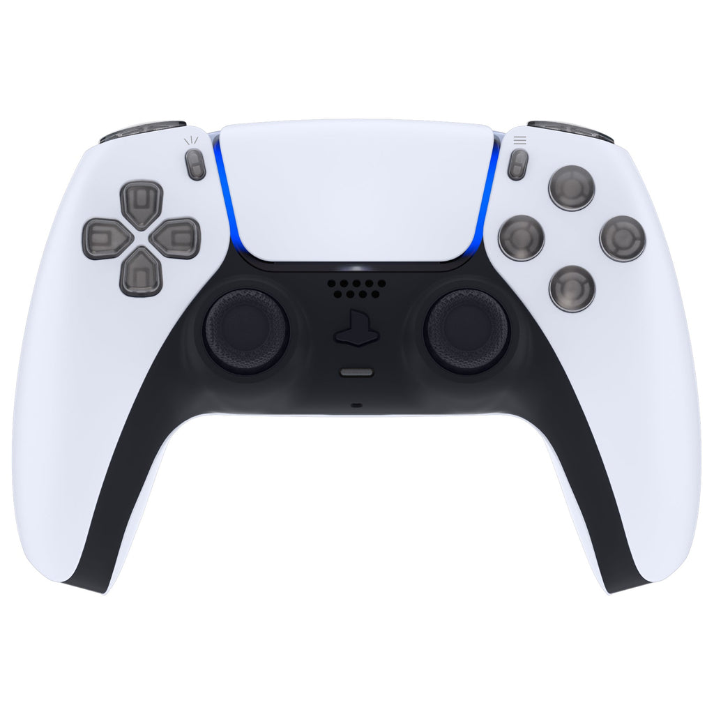 eXtremeRate Replacement Full Set Buttons Compatible with PS5 Controller BDM-030/040/050/060 - Clear Black eXtremeRate