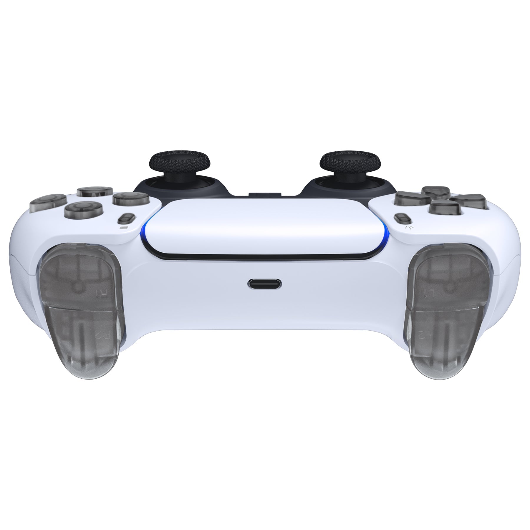 eXtremeRate Replacement Full Set Buttons Compatible with PS5 Controller BDM-030/040/050/060 - Clear Black eXtremeRate