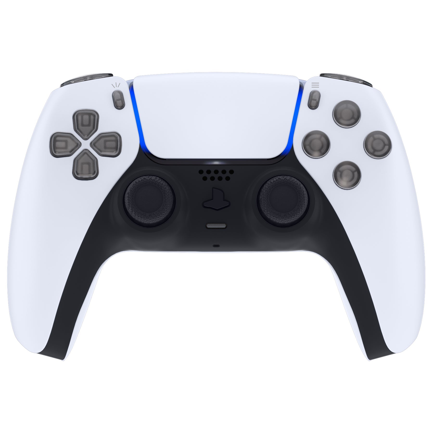 eXtremeRate Replacement Full Set Buttons Compatible with PS5 Controller BDM-010/020 - Clear Black eXtremeRate