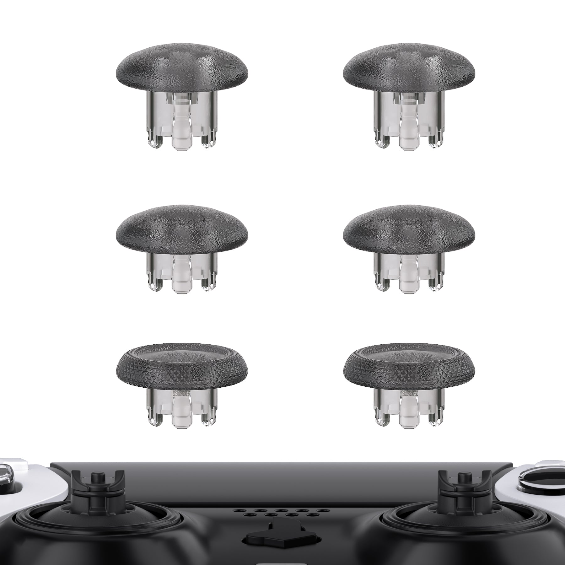 eXtremeRate Replacement Swappable Thumbsticks for PS5 Edge Controller - Clear Black eXtremeRate