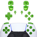 eXtremeRate Replacement Full Set Buttons Compatible with PS5 Controller BDM-030/040/050/060 - Clear Green eXtremeRate