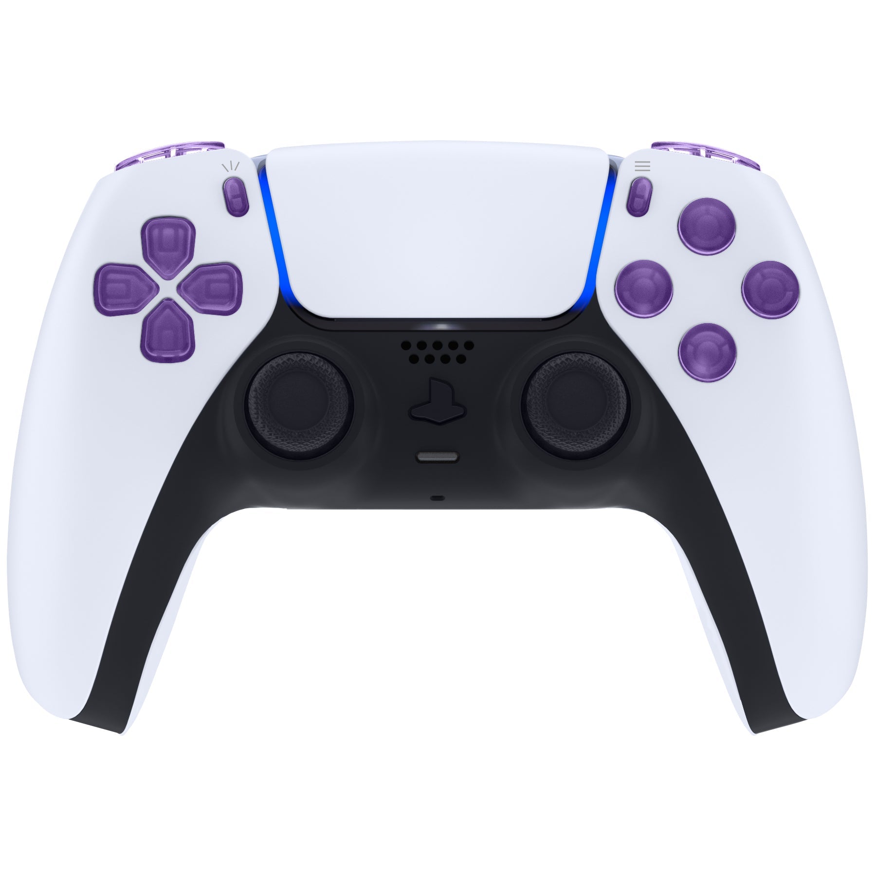eXtremeRate Replacement Full Set Buttons Compatible with PS5 Controller BDM-030/040/050/060 - Clear Atomic Purple eXtremeRate