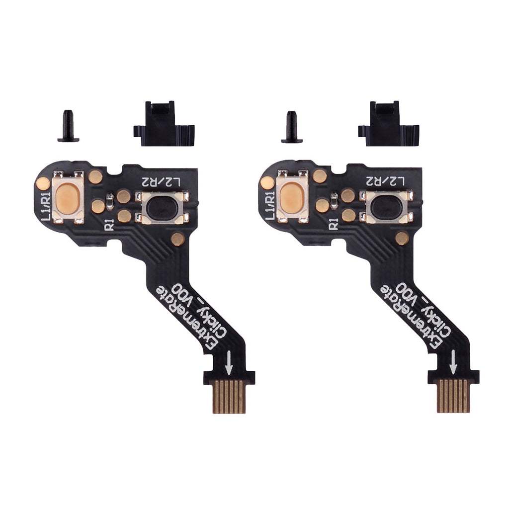 eXtremeRate Clicky Hair Trigger Kit for PS5 Controller BDM-010 & BDM-020 Shoulder Buttons, Custom Flashshot Trigger Stop Flex Cable for PS5 Controller eXtremeRate