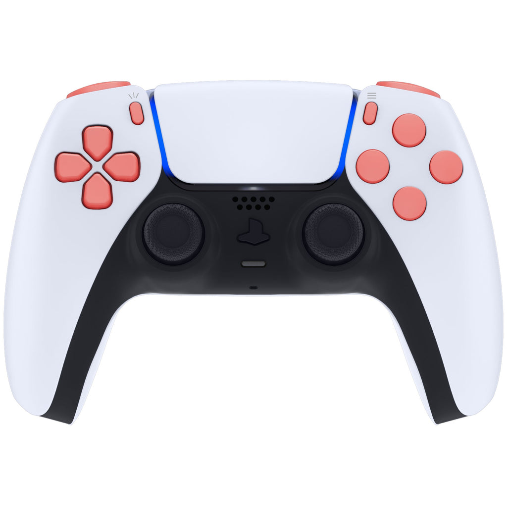 eXtremeRate Replacement Full Set Buttons Compatible with PS5 Controller BDM-030/040/050/060 - Coral eXtremeRate