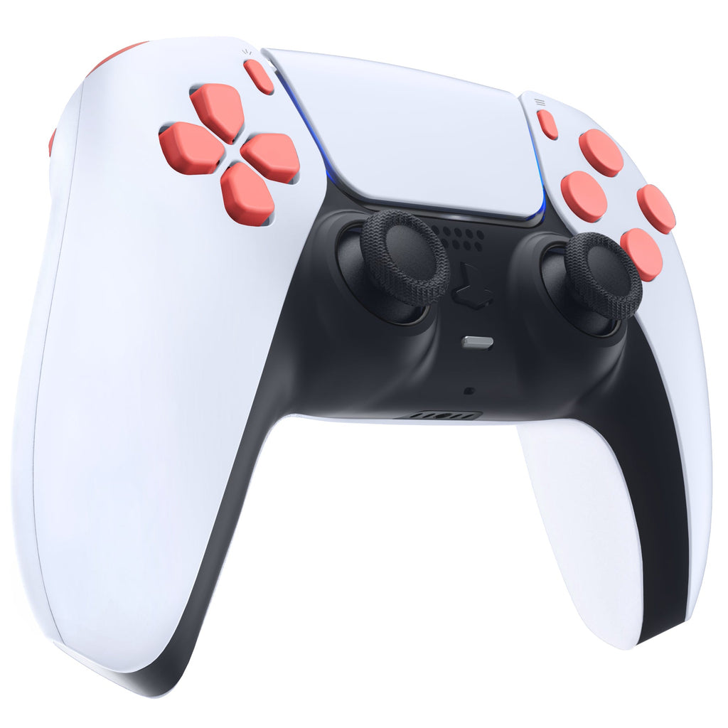 eXtremeRate Replacement Full Set Buttons Compatible with PS5 Controller BDM-030/040/050/060 - Coral eXtremeRate