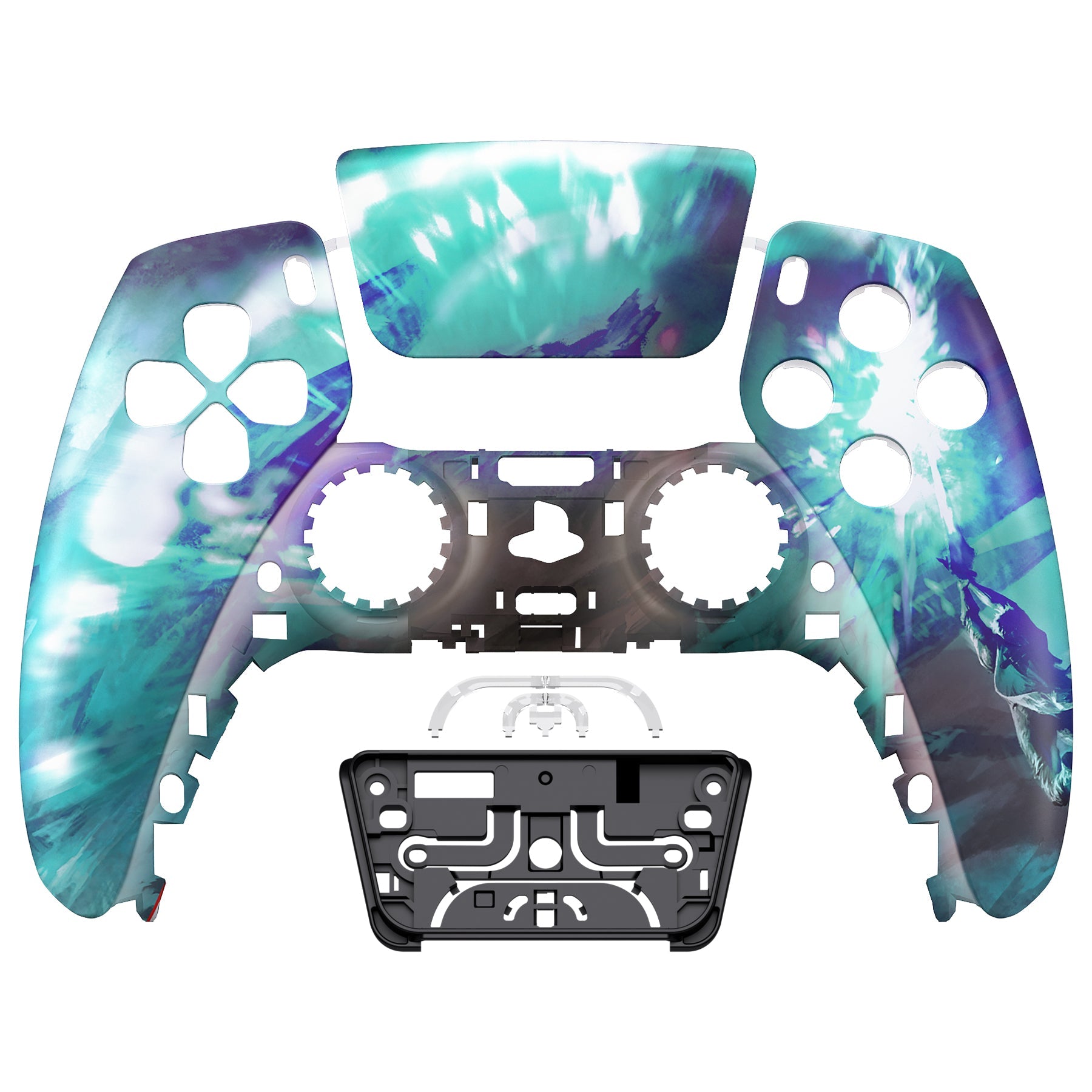 eXtremeRate Replacement Front Housing Shell with Touchpad Compatible with PS5 Controller BDM-010/020/030/040/050 - Crystal Fantasy eXtremeRate