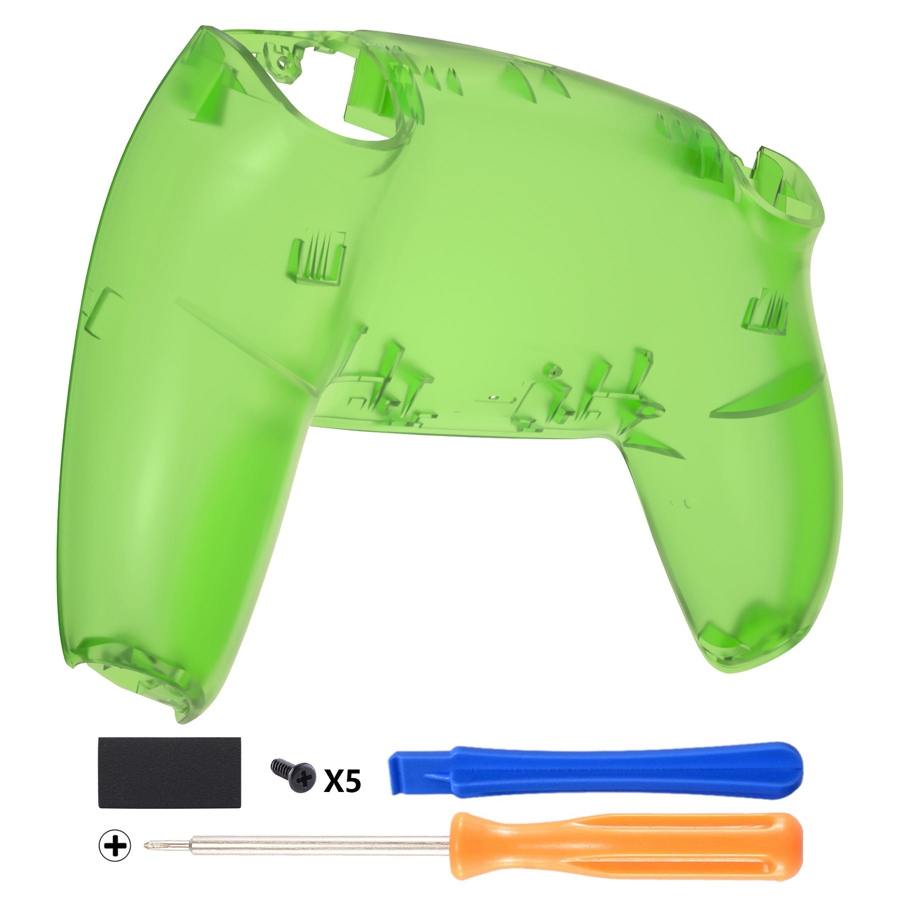 eXtremeRate Replacement Back Housing Bottom Shell Compatible with PS5 Controller BDM-010/020/030/040/050 - Clear Green eXtremeRate