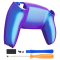 eXtremeRate Replacement Back Housing Bottom Shell Compatible with PS5 Controller BDM-010/020/030/040/050 - Chameleon Purple Blue Glossy eXtremeRate