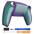 eXtremeRate Replacement Back Housing Bottom Shell Compatible with PS5 Controller BDM-010/020/030/040/050 - Chameleon Green Purple Glossy eXtremeRate