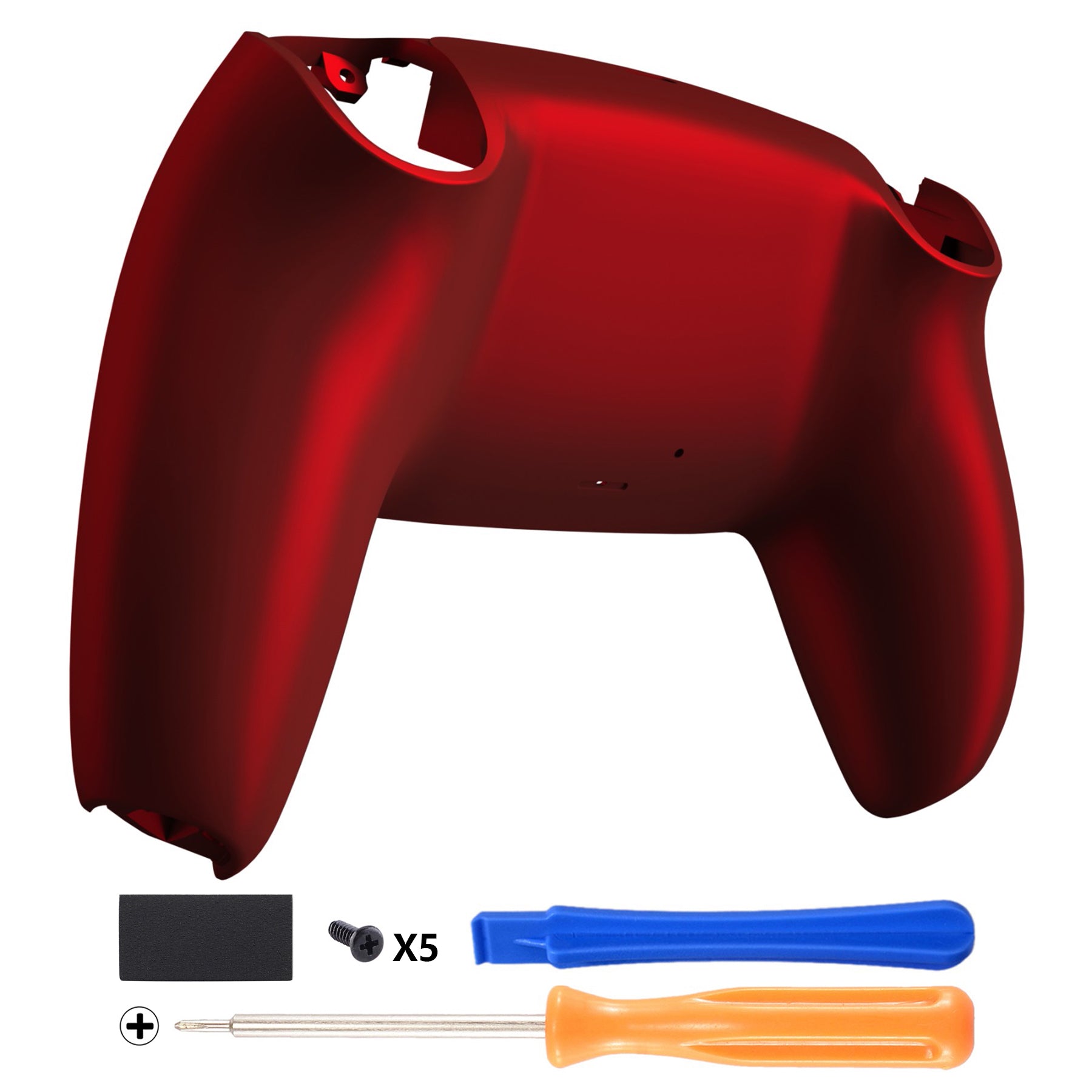 eXtremeRate Replacement Back Housing Bottom Shell Compatible with PS5 Controller BDM-010/020/030/040/050 - Scarlet Red eXtremeRate