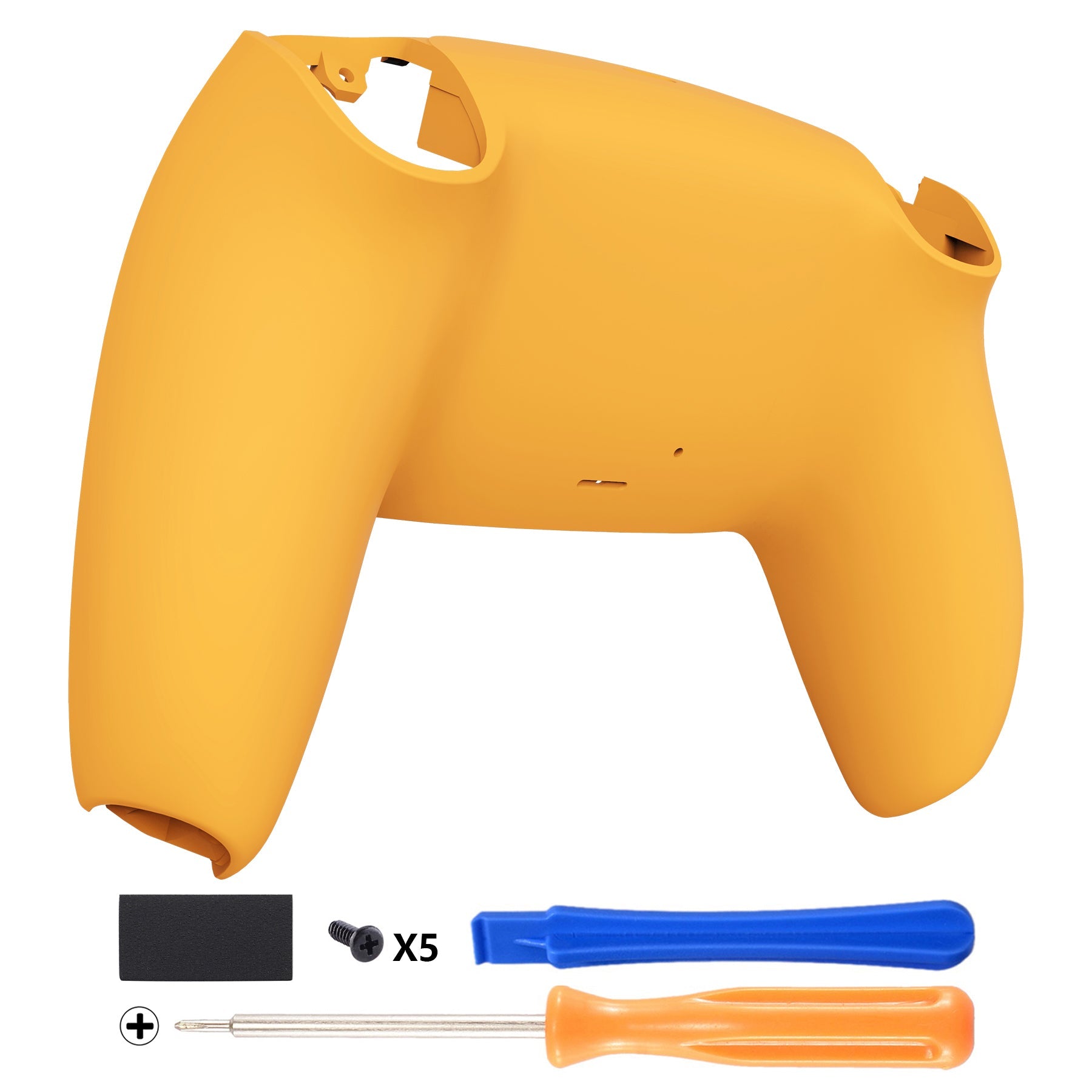 eXtremeRate Replacement Back Housing Bottom Shell Compatible with PS5 Controller BDM-010/020/030/040/050 - Caution Yellow eXtremeRate