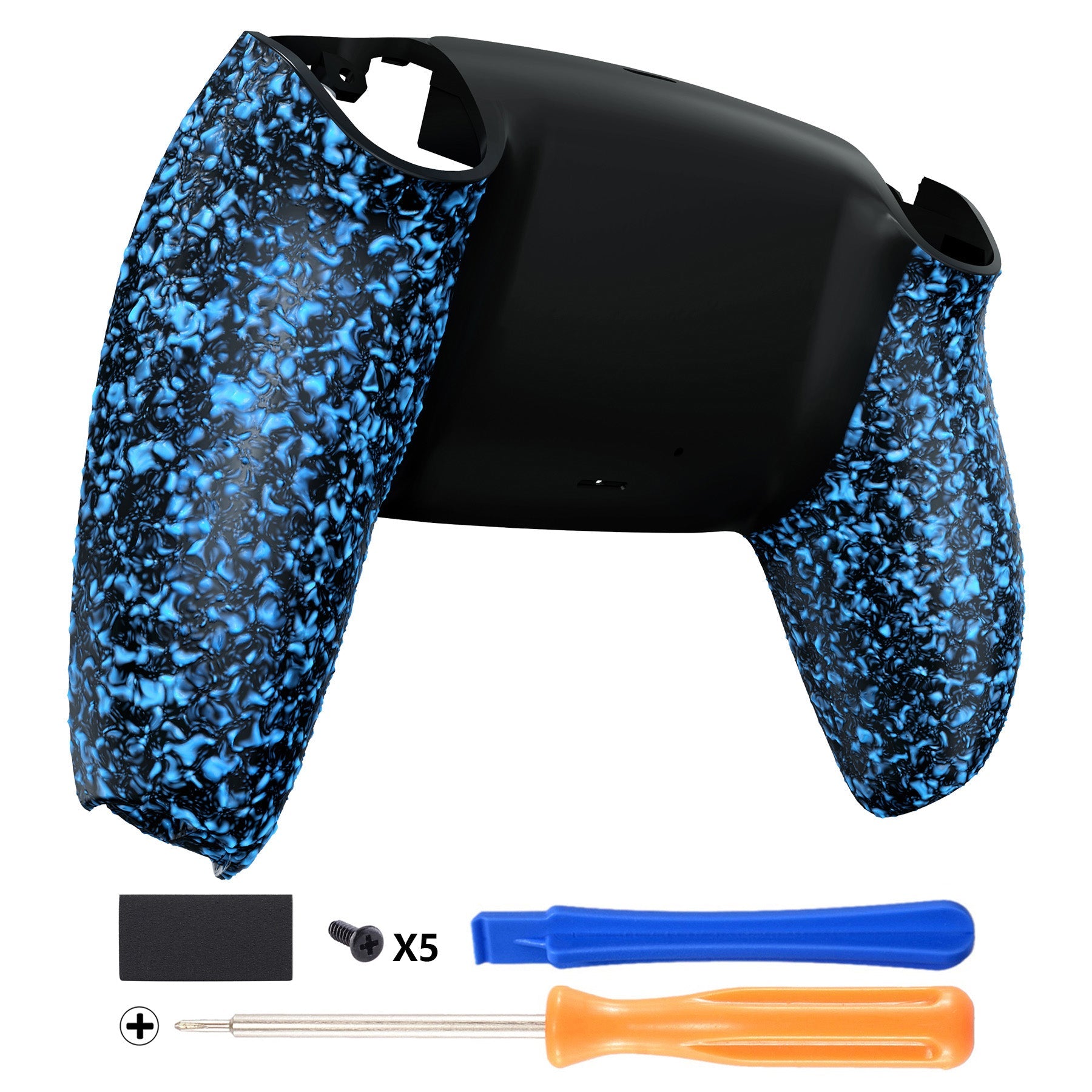 eXtremeRate Replacement Back Housing Bottom Shell Compatible with PS5 Controller BDM-010/020/030/040/050 - Textured Blue eXtremeRate
