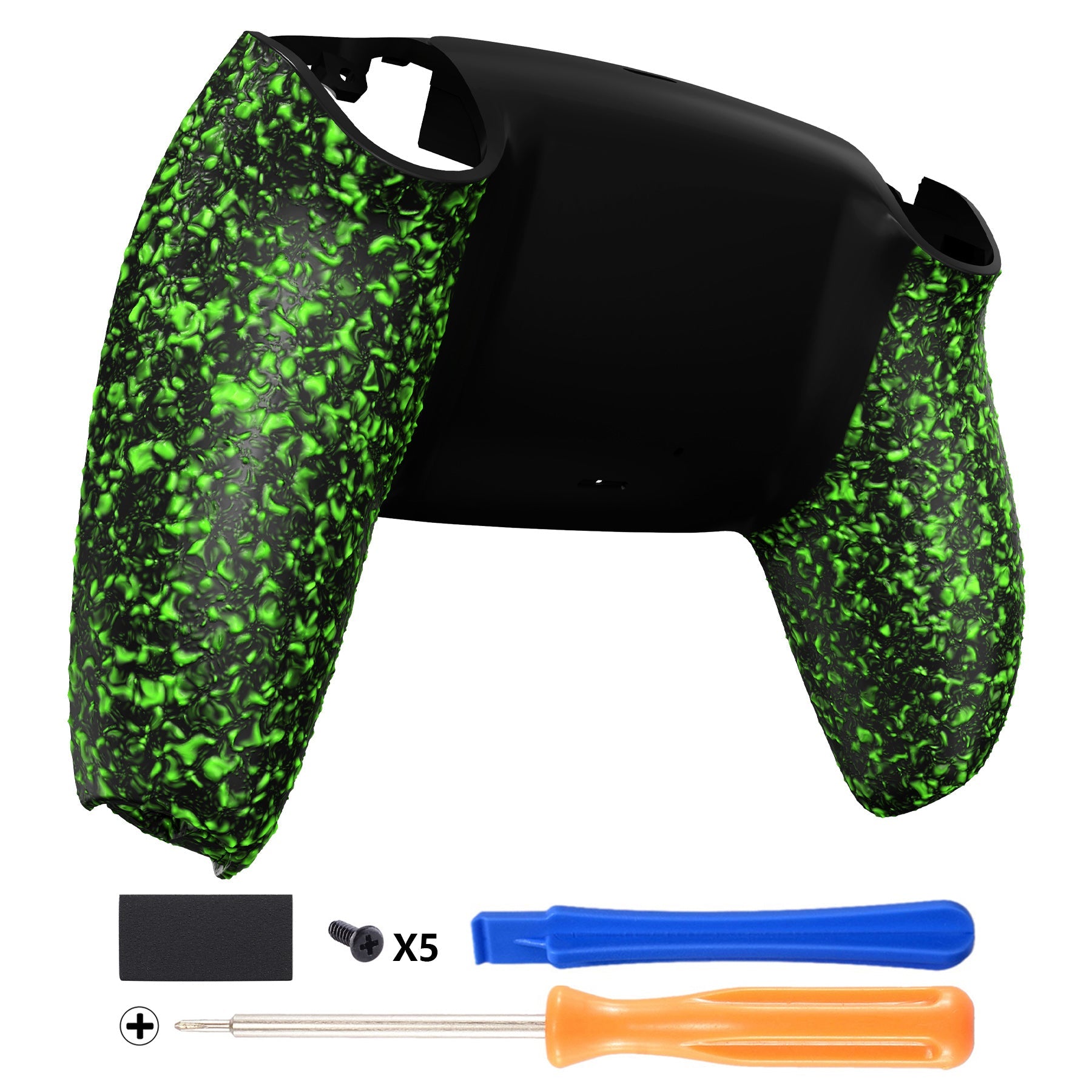 eXtremeRate Replacement Back Housing Bottom Shell Compatible with PS5 Controller BDM-010/020/030/040/050 - Textured Green eXtremeRate