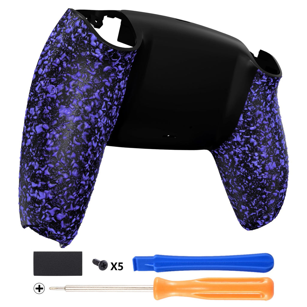 eXtremeRate Replacement Back Housing Bottom Shell Compatible with PS5 Controller BDM-010/020/030/040/050 - Textured Purple eXtremeRate