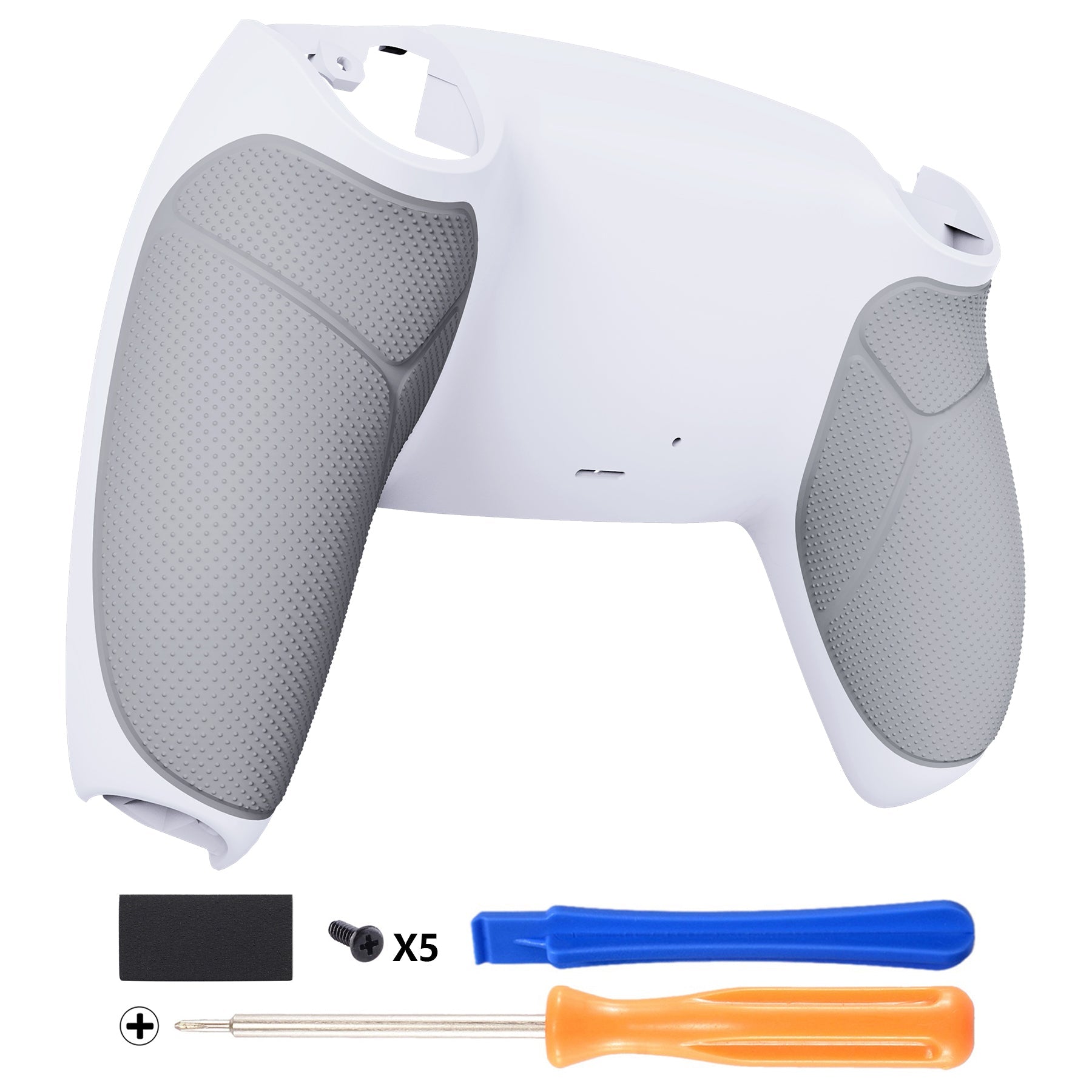 eXtremeRate Performance Grip Replacement Back Housing Bottom Shell Compatible with PS5 Controller BDM-010/020/030/040/050 - Rubberized White eXtremeRate