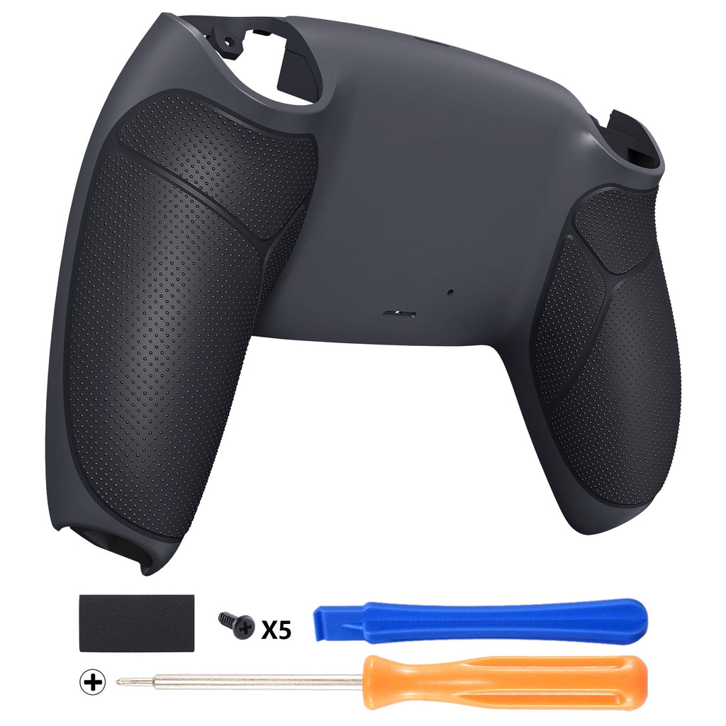 eXtremeRate Performance Grip Replacement Back Housing Bottom Shell Compatible with PS5 Controller BDM-010/020/030/040/050 - Rubberized Classic Gray & Dark Gray eXtremeRate