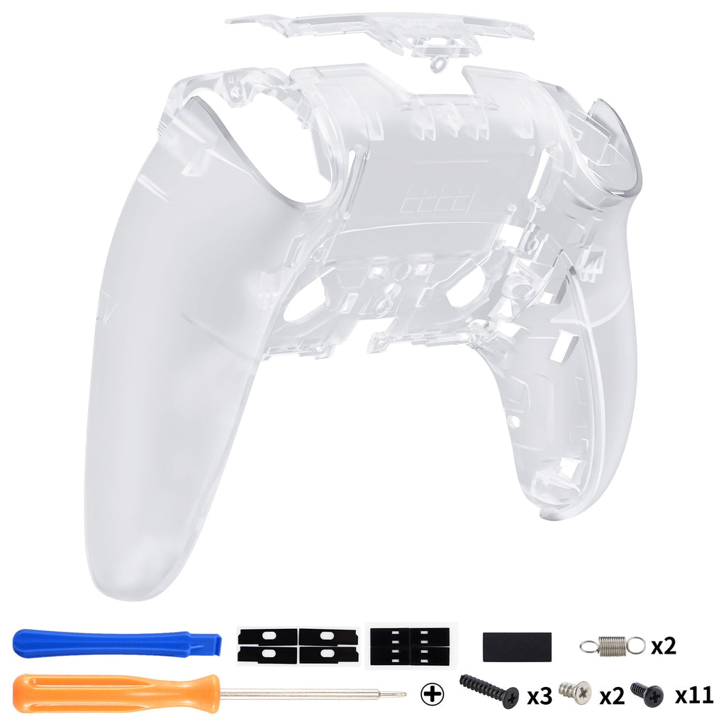 eXtremeRate Replacement Back Housing Bottom Shell Compatible with PS5 Edge Controller - Clear eXtremeRate