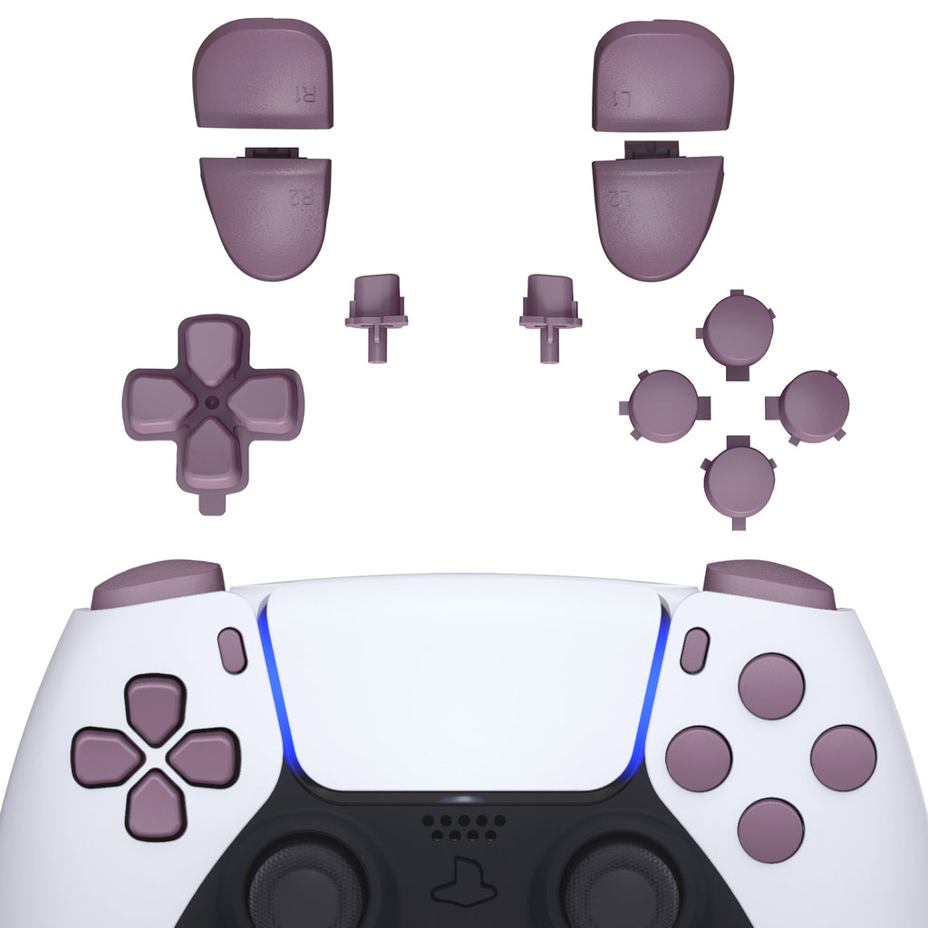eXtremeRate Replacement Full Set Buttons Compatible with PS5 Controller BDM-030/040/050/060 - Dark Grayish Violet eXtremeRate
