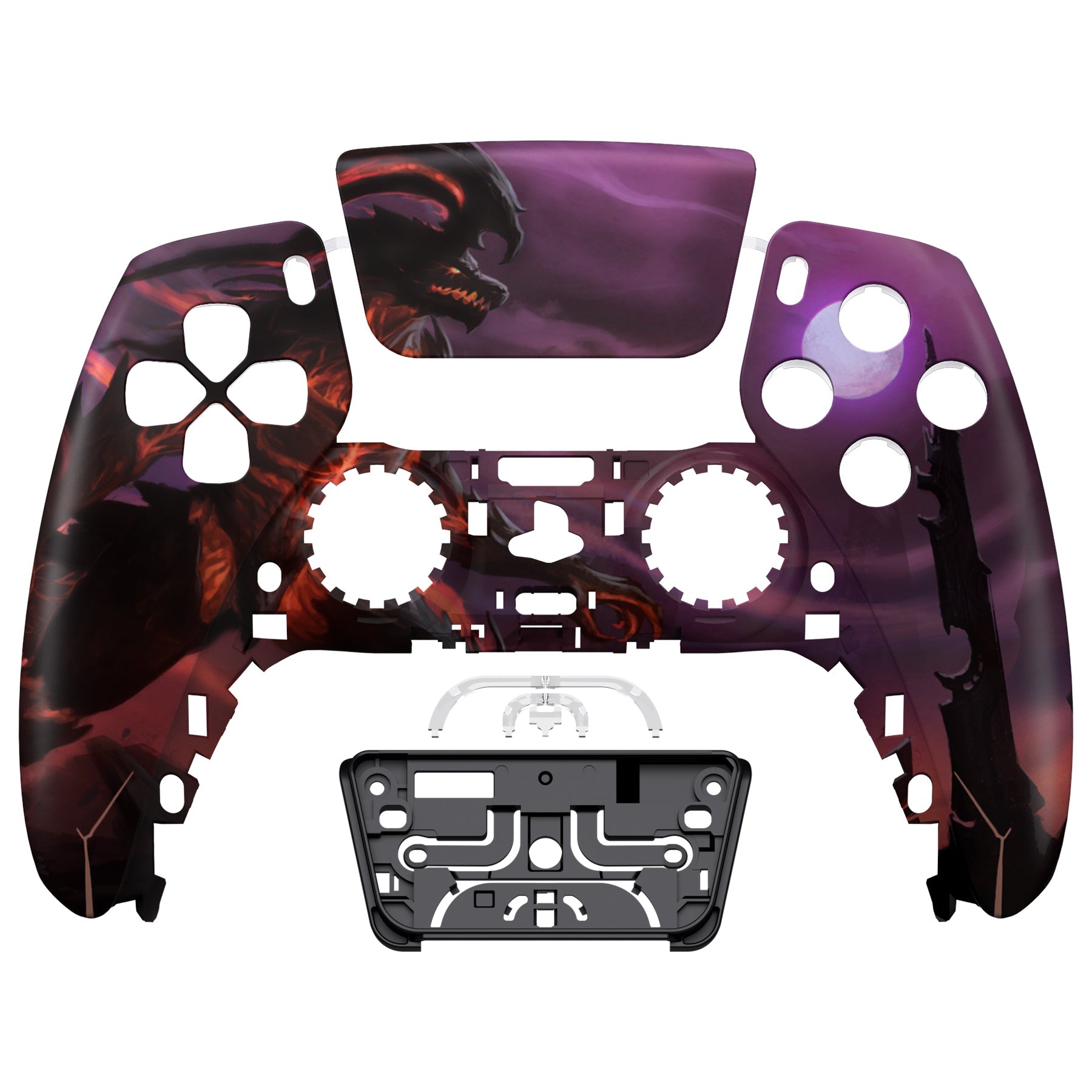 eXtremeRate Replacement Front Housing Shell with Touchpad Compatible with PS5 Controller BDM-010/020/030/040/050 - Dragon King eXtremeRate
