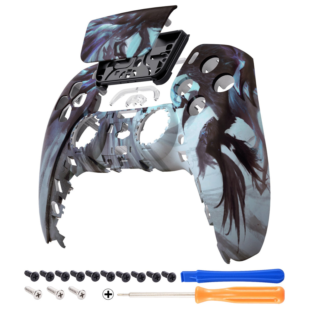 eXtremeRate Replacement Front Housing Shell with Touchpad Compatible with PS5 Controller BDM-010/020/030/040/050 - Dragon Whisper eXtremeRate