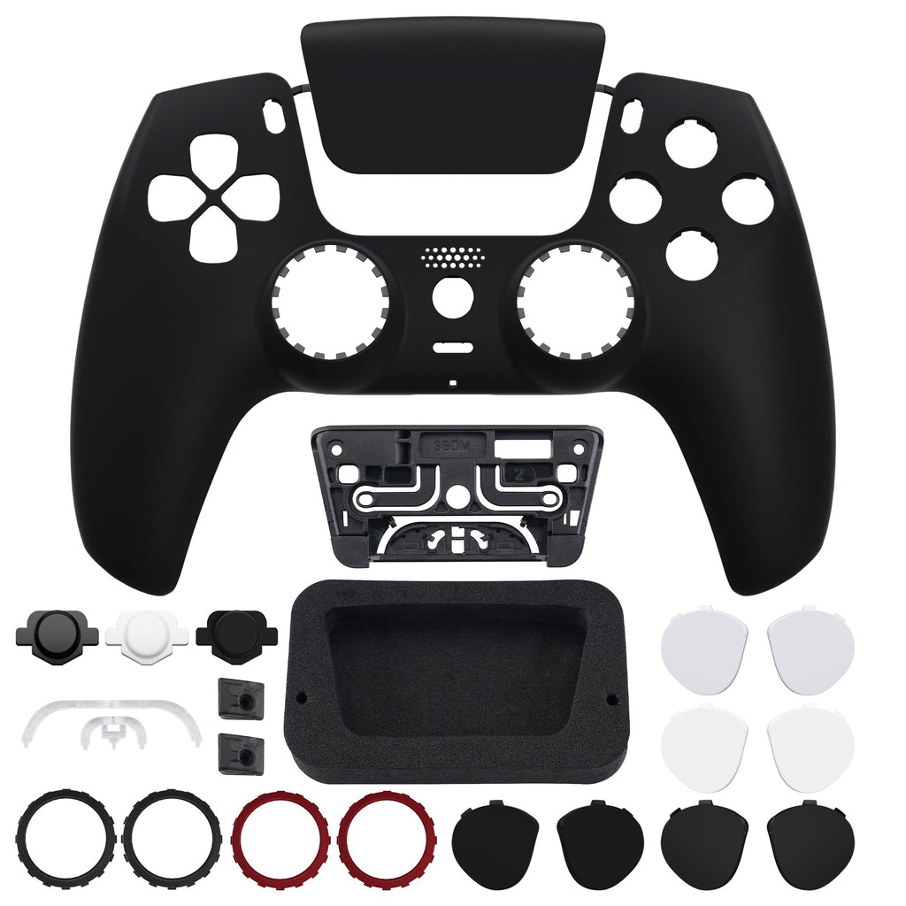 eXtremeRate LUNA Redesigned Replacement Front Shell with Touchpad Compatible with PS5 Controller BDM-010/020/030/040/050/060 - Black eXtremeRate