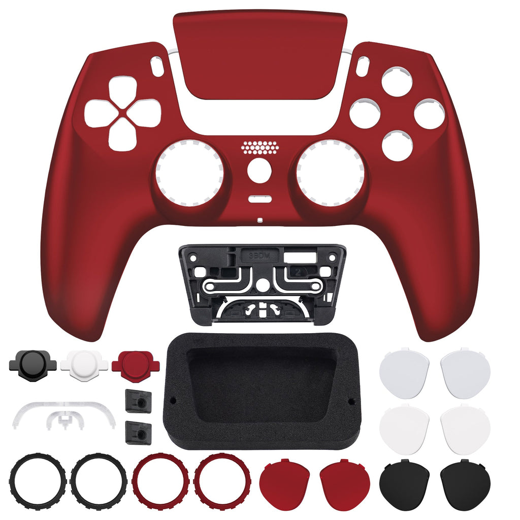 eXtremeRate LUNA Redesigned Replacement Front Shell with Touchpad Compatible with PS5 Controller BDM-010/020/030/040/050 - Scarlet Red eXtremeRate