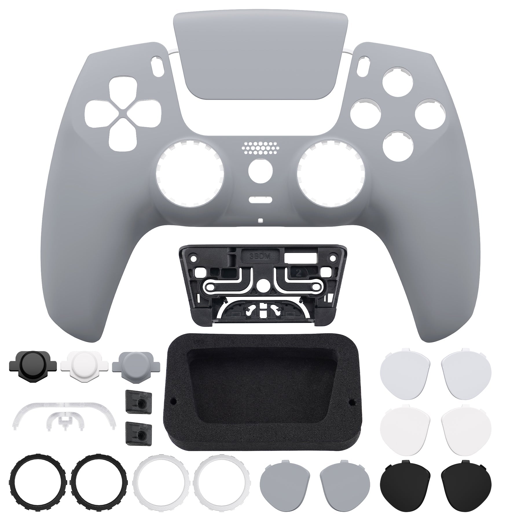 eXtremeRate LUNA Redesigned Replacement Front Shell with Touchpad Compatible with PS5 Controller BDM-010/020/030/040/050 - New Hope Gray eXtremeRate