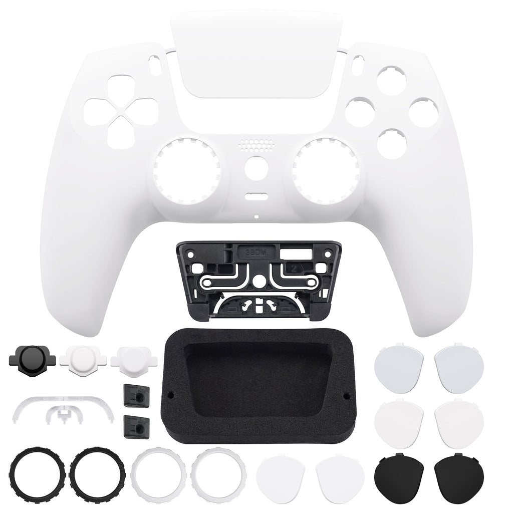 eXtremeRate LUNA Redesigned Replacement Front Shell with Touchpad Compatible with PS5 Controller BDM-010/020/030/040/050/060 - White eXtremeRate