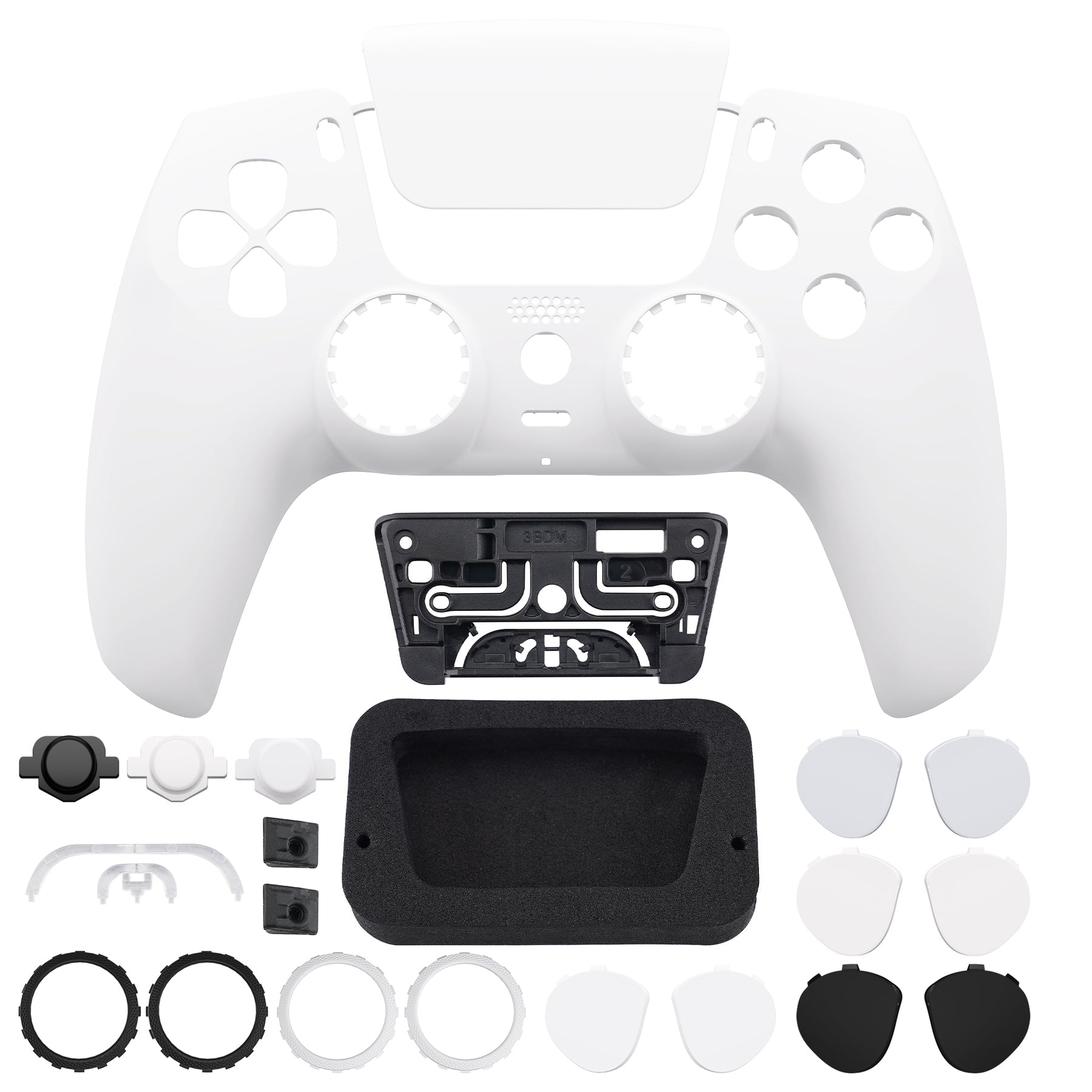 eXtremeRate LUNA Redesigned Replacement Front Shell with Touchpad Compatible with PS5 Controller BDM-010/020/030/040/050 - White eXtremeRate
