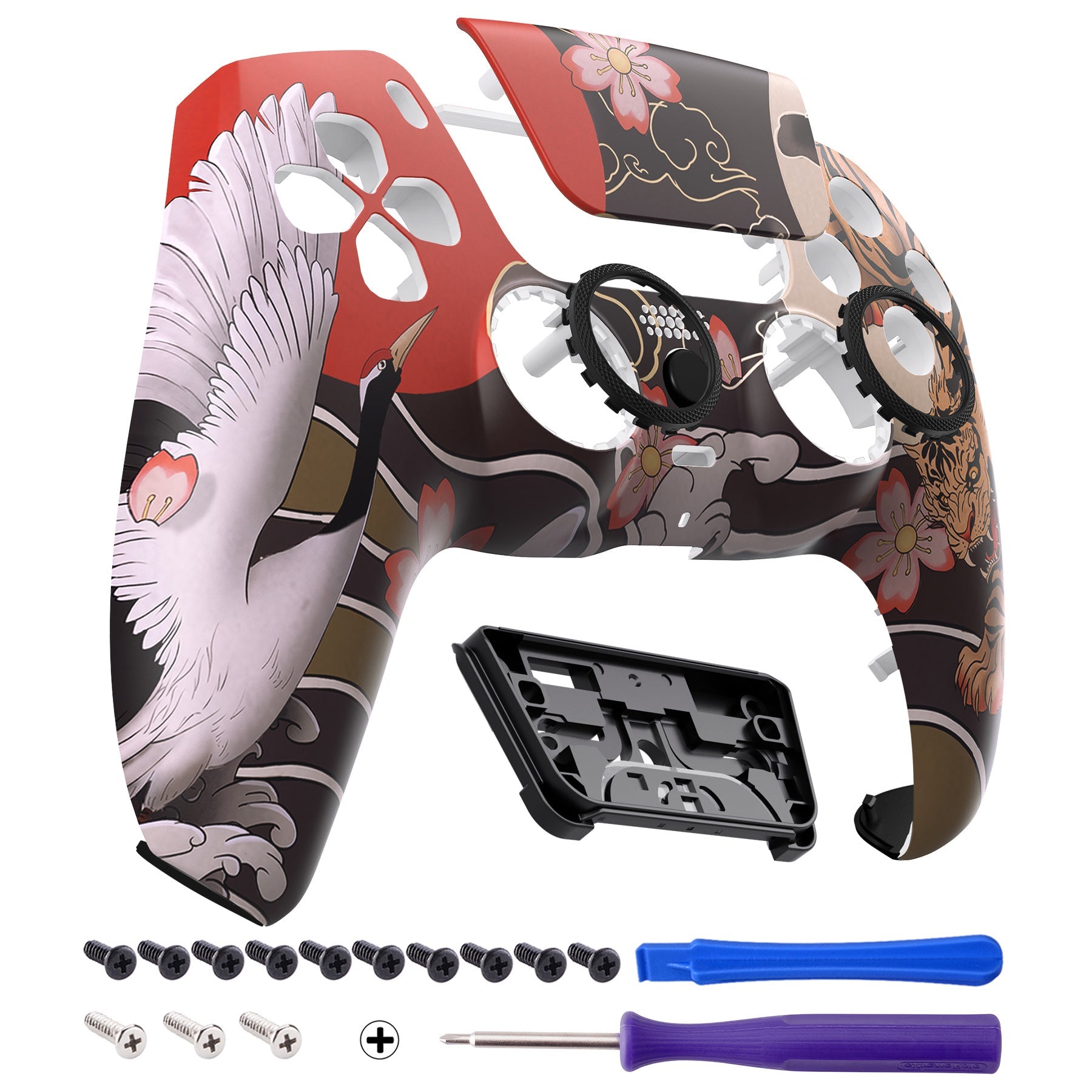 eXtremeRate LUNA Redesigned Replacement Front Shell with Touchpad Compatible with PS5 Controller BDM-010/020/030/040/050/060 - Tiger & Crane eXtremeRate