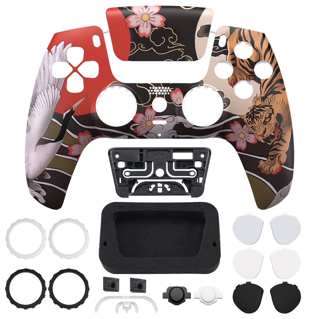 eXtremeRate LUNA Redesigned Replacement Front Shell with Touchpad Compatible with PS5 Controller BDM-010/020/030/040/050/060 - Tiger & Crane eXtremeRate