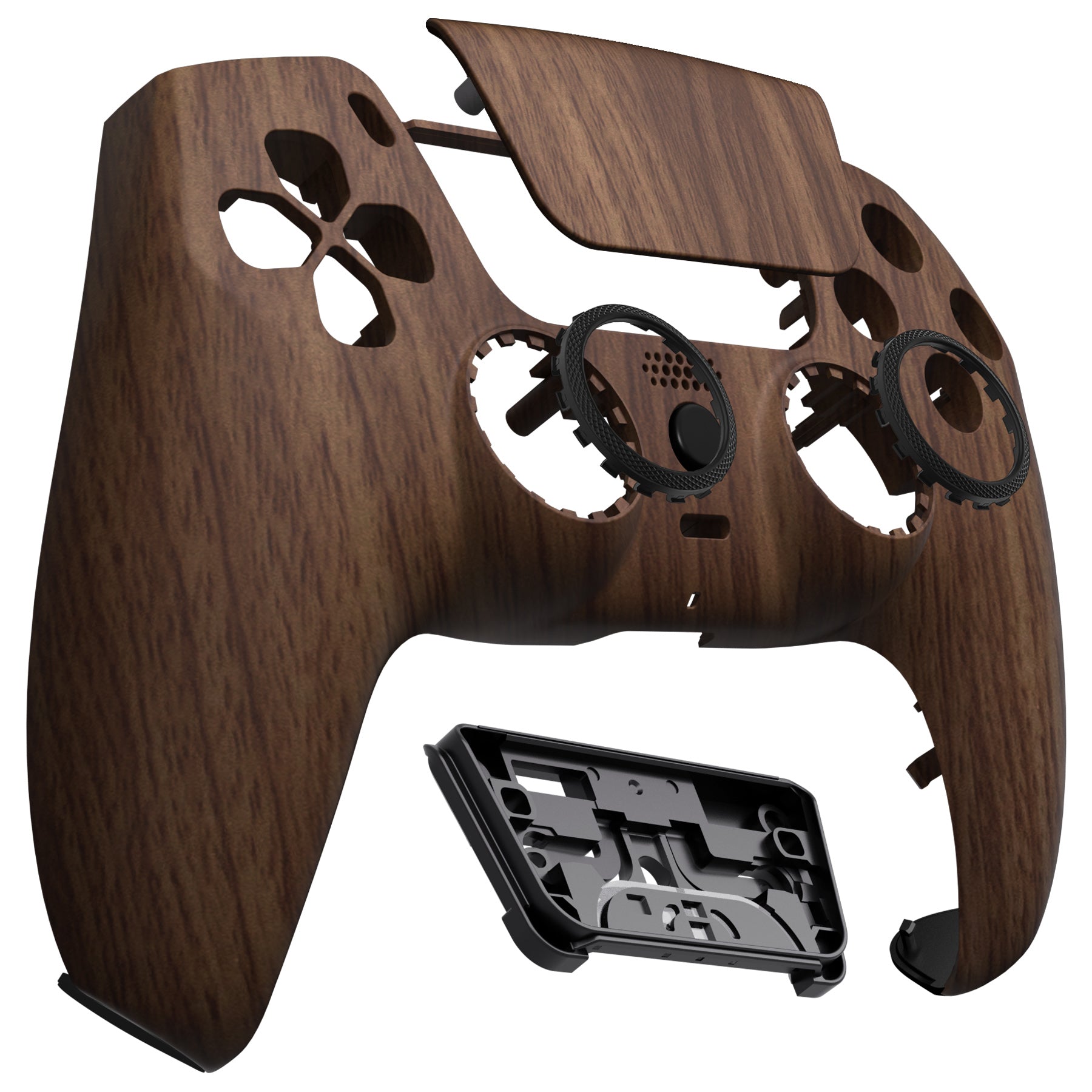 eXtremeRate LUNA Redesigned Replacement Front Shell with Touchpad Compatible with PS5 Controller BDM-010/020/030/040/050/060 - Wood Grain eXtremeRate