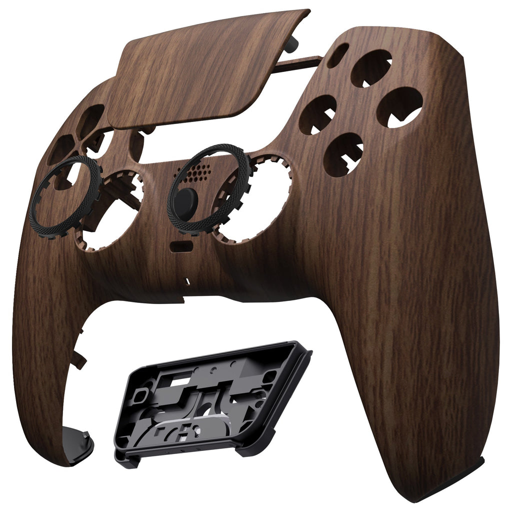 eXtremeRate LUNA Redesigned Replacement Front Shell with Touchpad Compatible with PS5 Controller BDM-010/020/030/040/050/060 - Wood Grain eXtremeRate