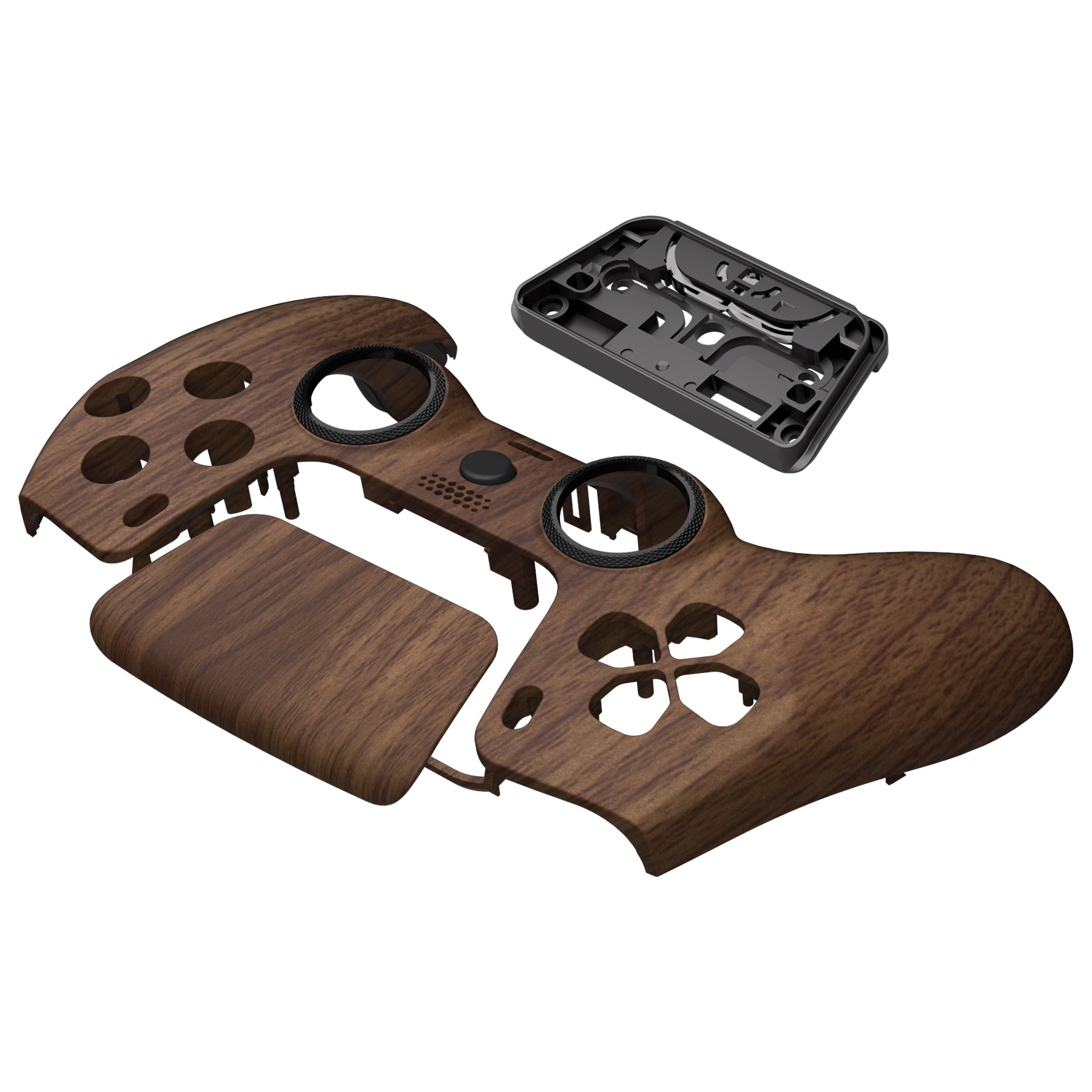 eXtremeRate LUNA Redesigned Replacement Front Shell with Touchpad Compatible with PS5 Controller BDM-010/020/030/040/050/060 - Wood Grain eXtremeRate