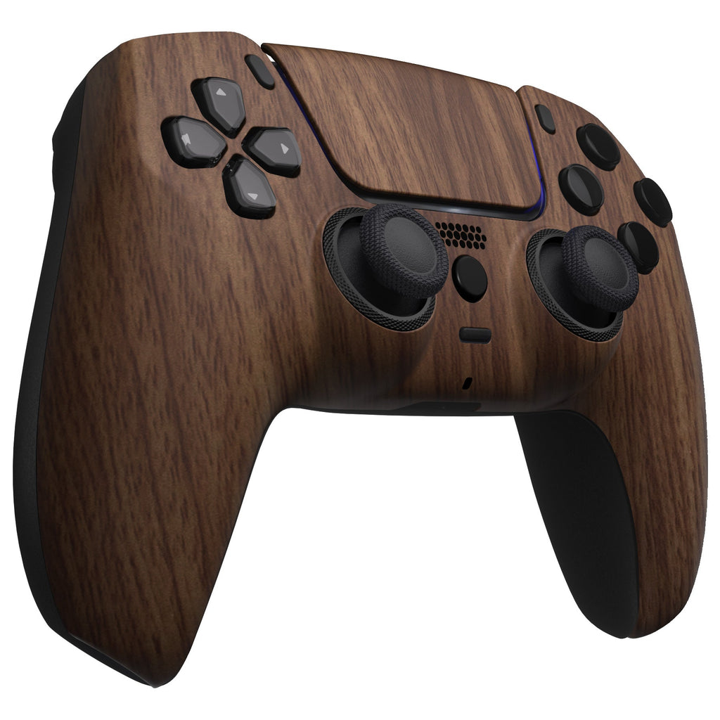 eXtremeRate LUNA Redesigned Replacement Front Shell with Touchpad Compatible with PS5 Controller BDM-010/020/030/040/050/060 - Wood Grain eXtremeRate