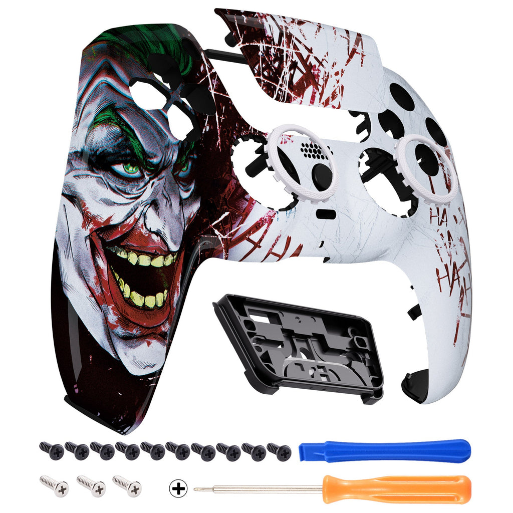 eXtremeRate LUNA Redesigned Replacement Front Shell with Touchpad Compatible with PS5 Controller BDM-010/020/030/040/050/060 - Clown HAHAHA eXtremeRate