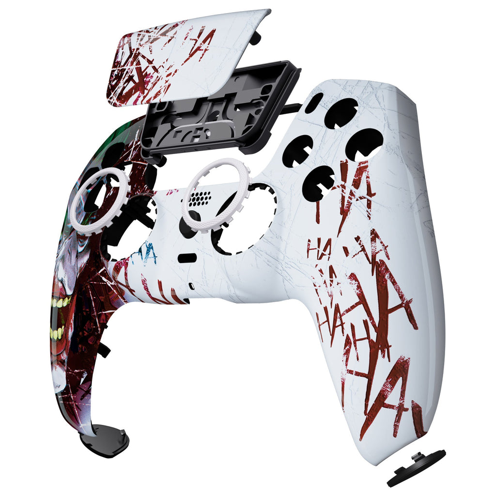 eXtremeRate LUNA Redesigned Replacement Front Shell with Touchpad Compatible with PS5 Controller BDM-010/020/030/040/050/060 - Clown HAHAHA eXtremeRate