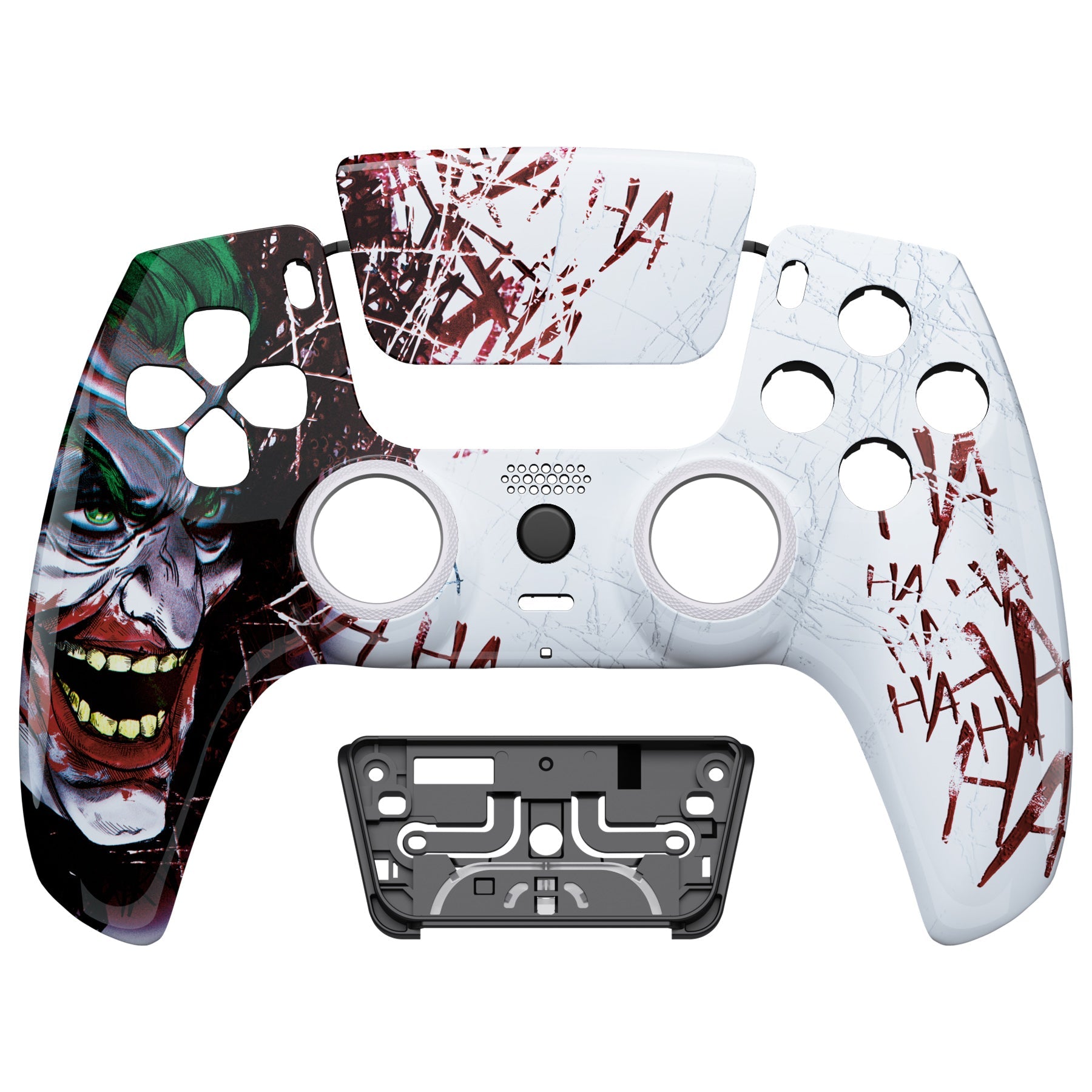 eXtremeRate LUNA Redesigned Replacement Front Shell with Touchpad Compatible with PS5 Controller BDM-010/020/030/040/050/060 - Clown HAHAHA eXtremeRate