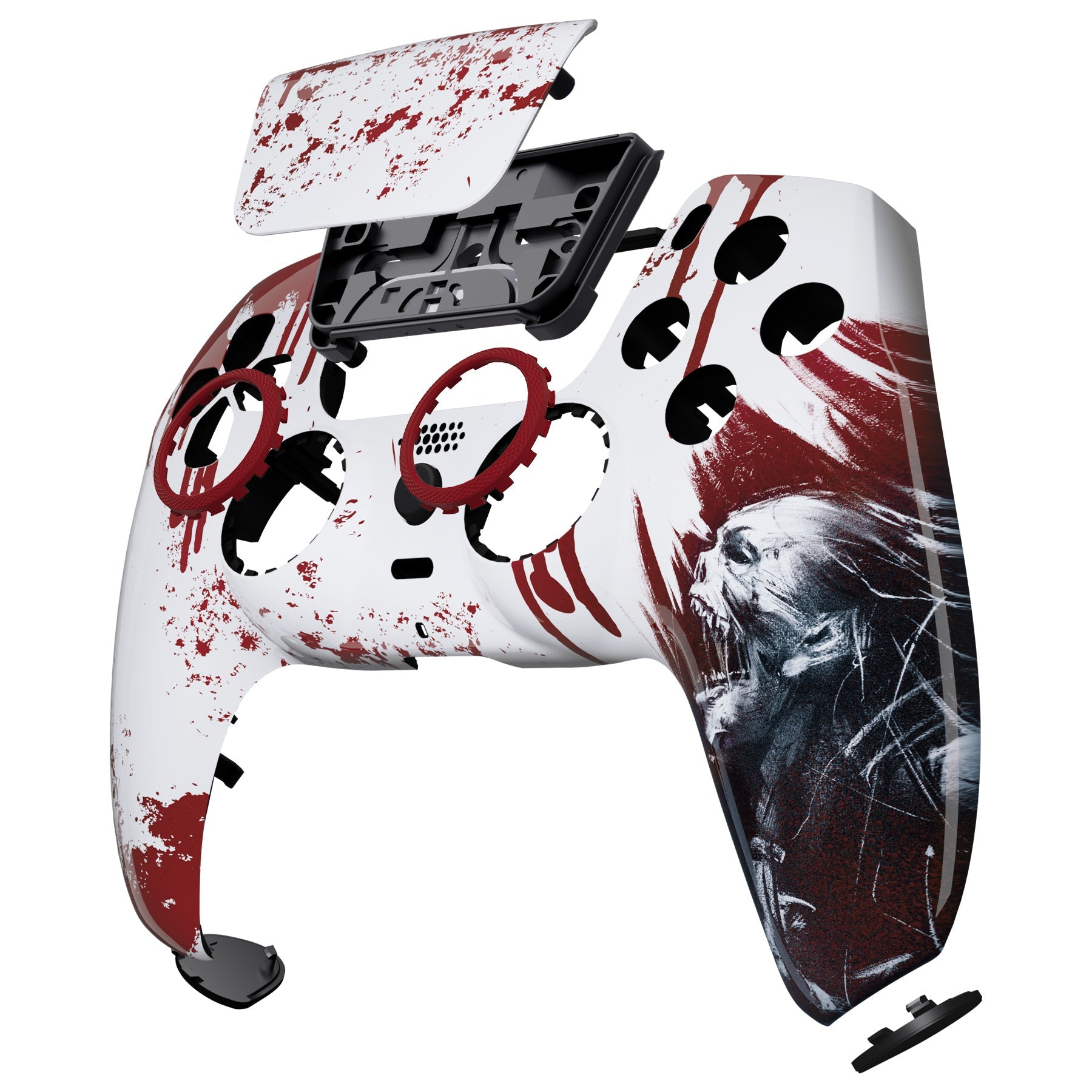 eXtremeRate LUNA Redesigned Replacement Front Shell with Touchpad Compatible with PS5 Controller BDM-010/020/030/040/050/060 - Blood Zombie eXtremeRate