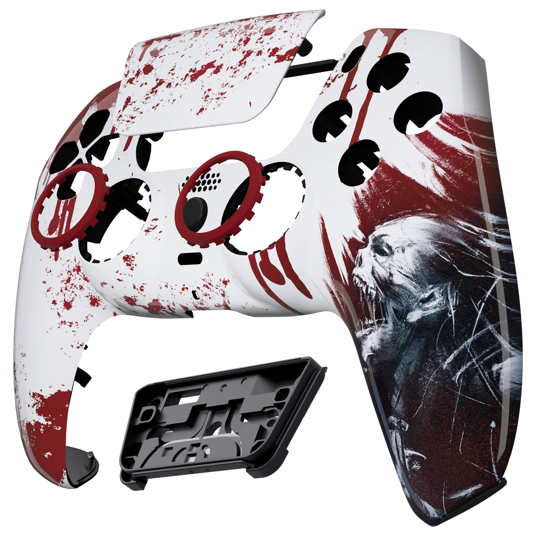 eXtremeRate LUNA Redesigned Replacement Front Shell with Touchpad Compatible with PS5 Controller BDM-010/020/030/040/050/060 - Blood Zombie eXtremeRate