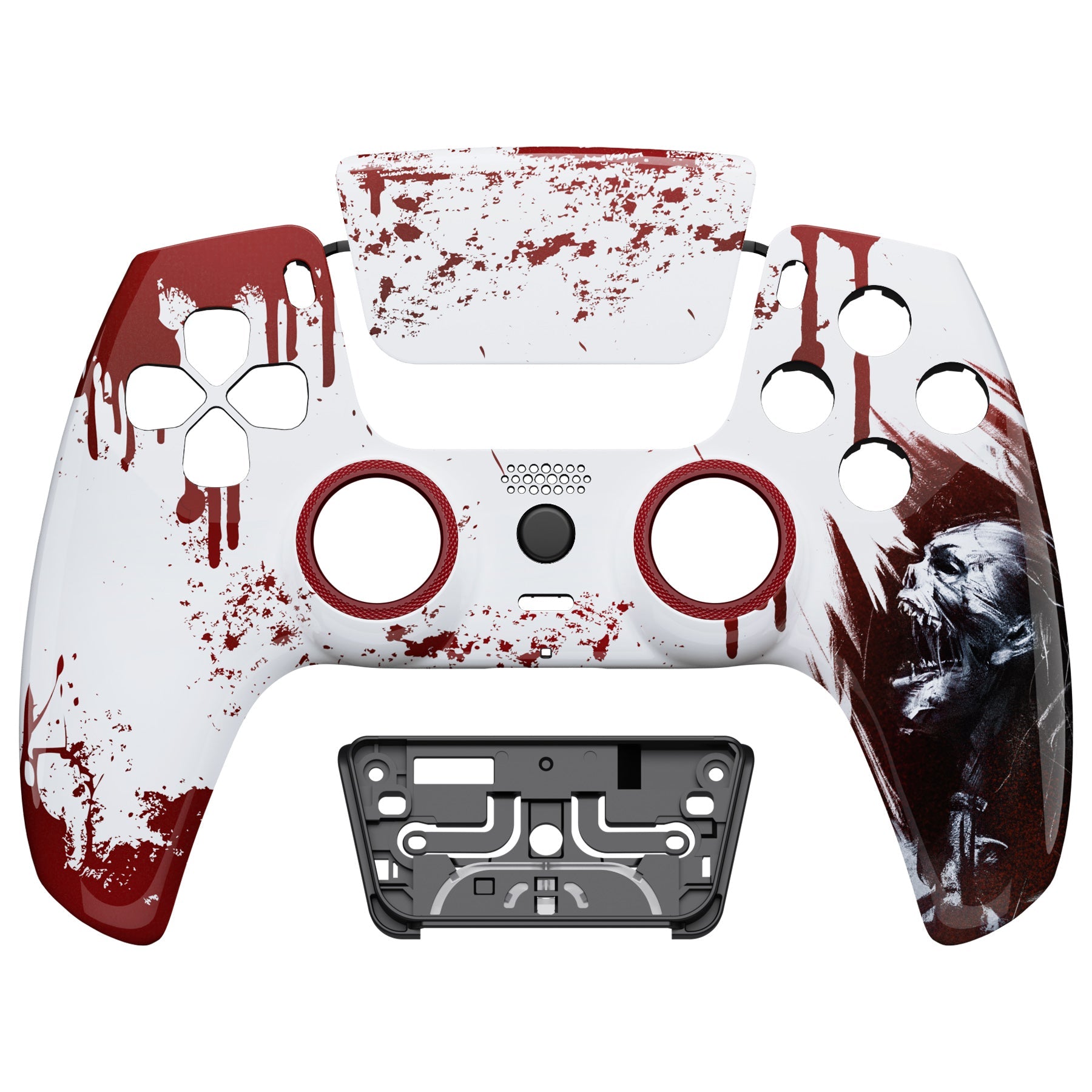 eXtremeRate LUNA Redesigned Replacement Front Shell with Touchpad Compatible with PS5 Controller BDM-010/020/030/040/050/060 - Blood Zombie eXtremeRate