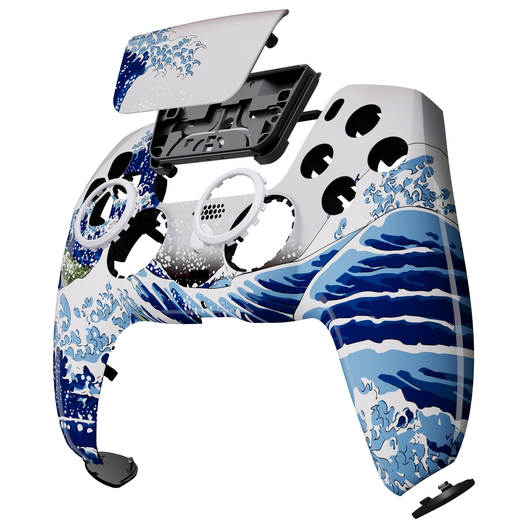 eXtremeRate LUNA Redesigned Replacement Front Shell with Touchpad Compatible with PS5 Controller BDM-010/020/030/040/050/060 - The Great Wave eXtremeRate