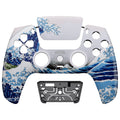 eXtremeRate LUNA Redesigned Replacement Front Shell with Touchpad Compatible with PS5 Controller BDM-010/020/030/040/050/060 - The Great Wave eXtremeRate