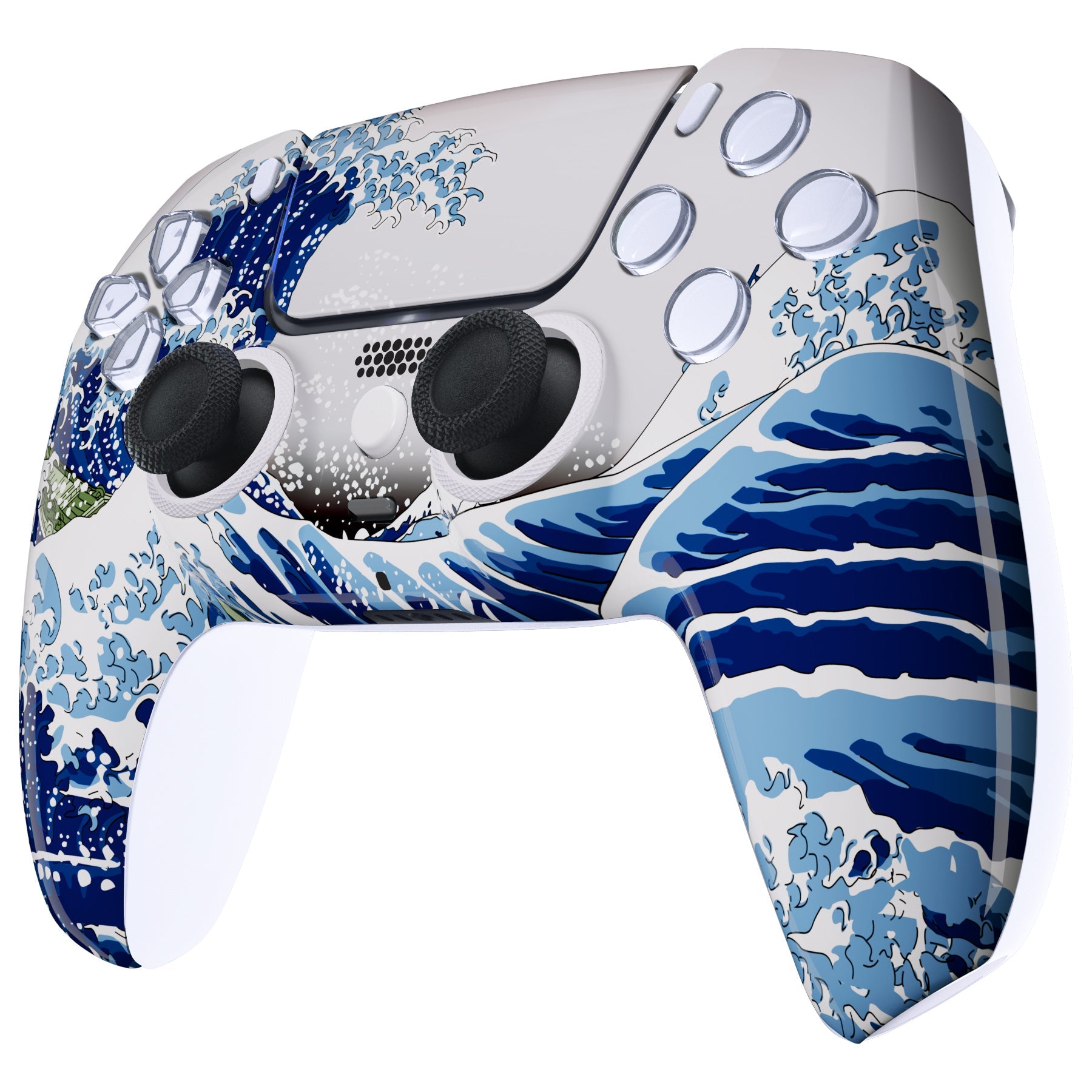 eXtremeRate LUNA Redesigned Replacement Front Shell with Touchpad Compatible with PS5 Controller BDM-010/020/030/040/050/060 - The Great Wave eXtremeRate