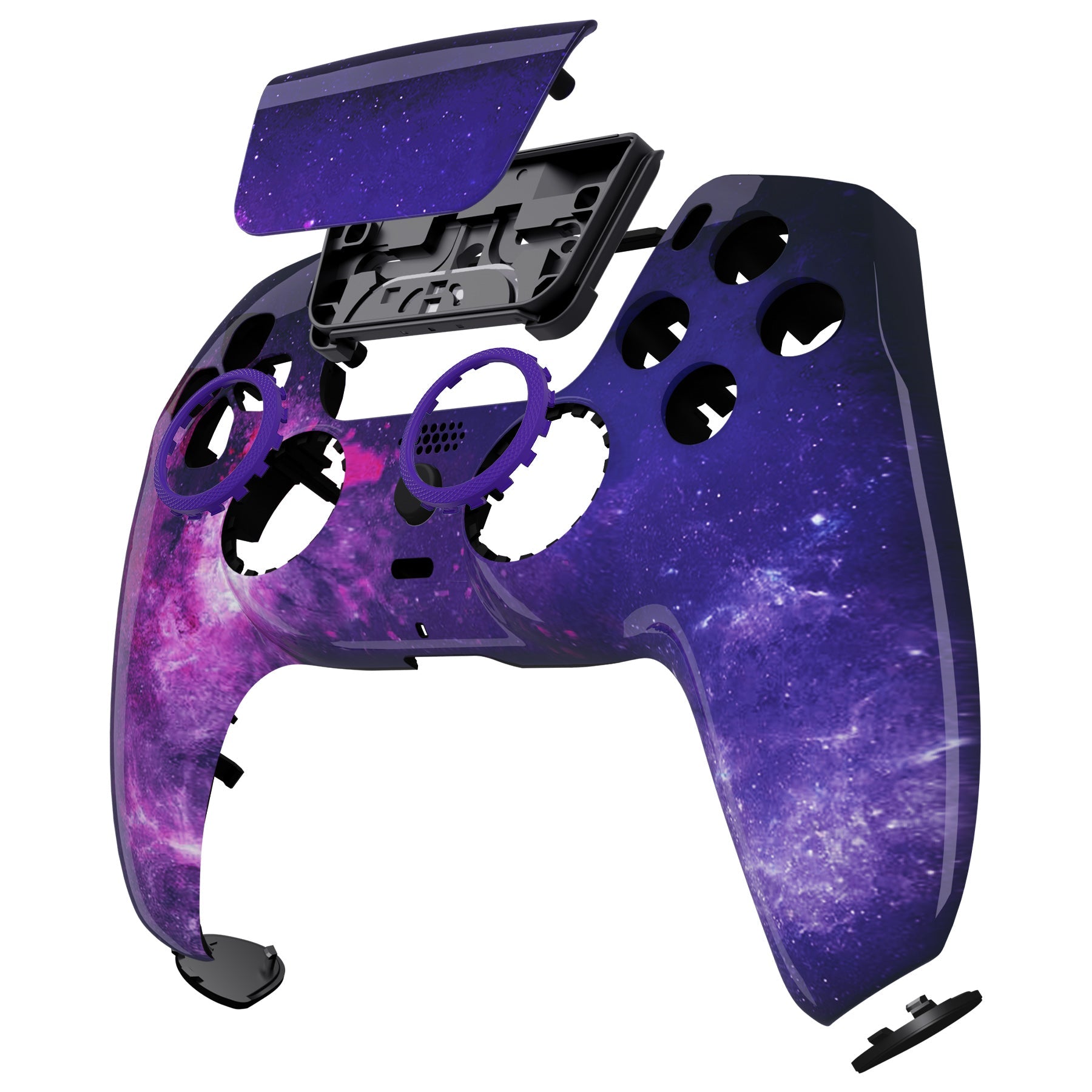 eXtremeRate LUNA Redesigned Replacement Front Shell with Touchpad Compatible with PS5 Controller BDM-010/020/030/040/050 - Nebula Galaxy eXtremeRate
