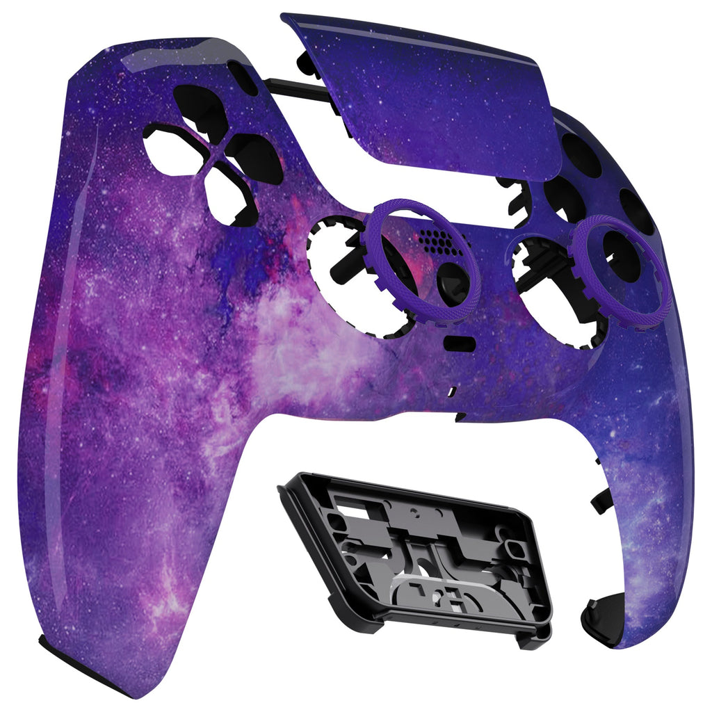 eXtremeRate LUNA Redesigned Replacement Front Shell with Touchpad Compatible with PS5 Controller BDM-010/020/030/040/050 - Nebula Galaxy eXtremeRate